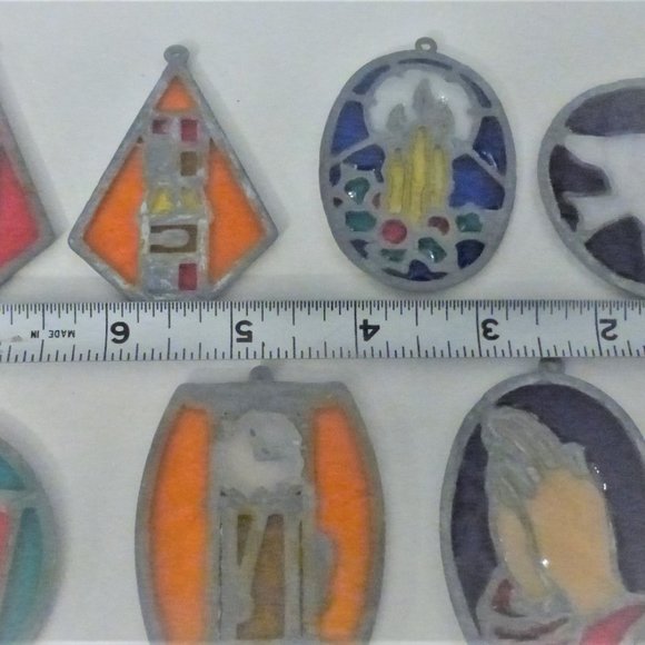 JW2 Vintage CHRISTMAS TREE ORNAMENTS Stained Glass Ornament Tree Dove Peace - Picture 5 of 6